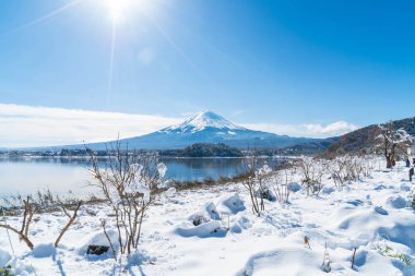 Dağ Fuji San Kawaguchiko Gölü.