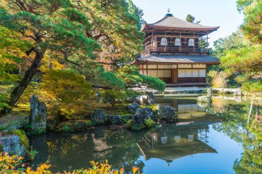 Gümüş Pavilion Ginkakuji Tapınağı'nda güzel mimari