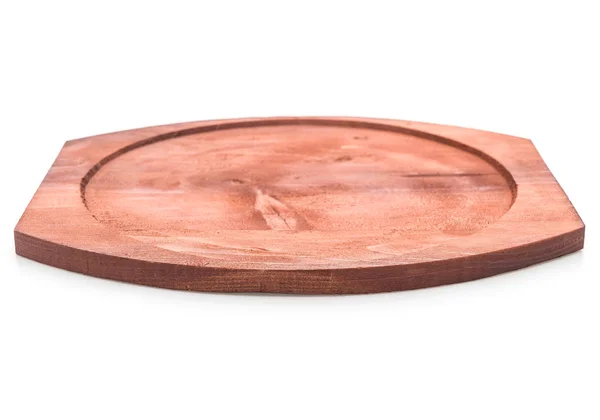 Wood tray on white — Stock Photo, Image