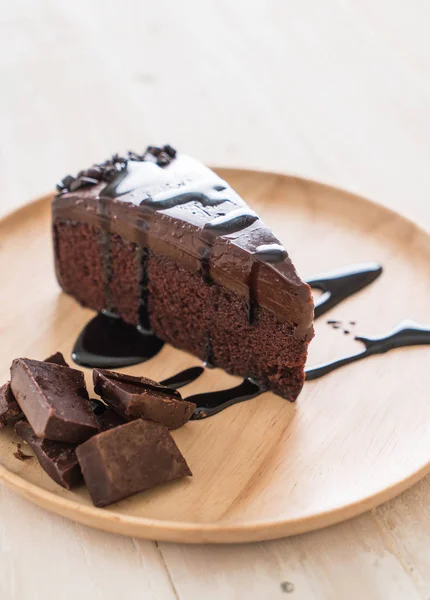 Ahşap üzerine çikolatalı kek — Stok fotoğraf