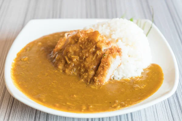 Porco frito com arroz de caril — Fotografia de Stock