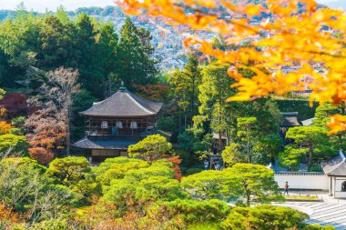 Gümüş Pavilion Ginkakuji Tapınağı'nda güzel mimari