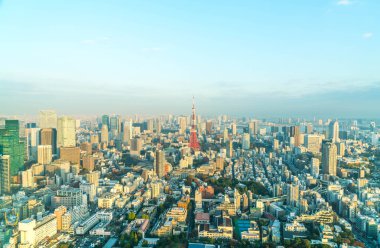 Tokyo şehir manzarası ile Tokyo Tower
