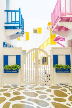 Santorini ve gree dış bina güzel mimari