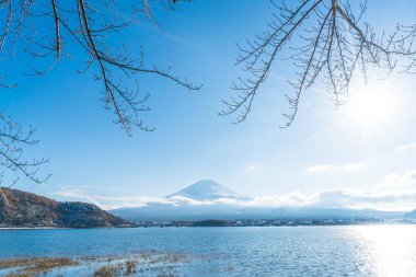 Dağ Fuji San Kawaguchiko Gölü.