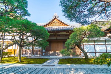 Gümüş Pavilion Ginkakuji Tapınağı'nda güzel mimari