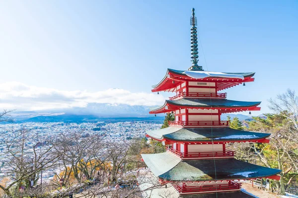 Mt. Fuji Chureito Pagoda Güz, Fujiyoshida ile.