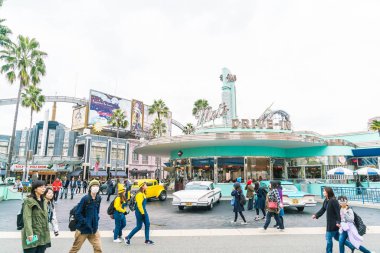 Osaka, Japonya - 21 Kasım 2016: temel tema park konumlar 