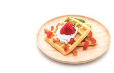 çilek beyaz ile waffle