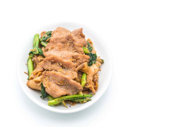 soya sosu ve domuz kızarmış noodle 