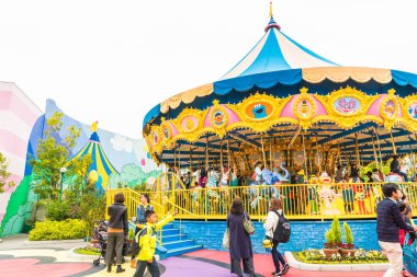 Osaka, Japonya - 21 Kasım 2016: temel tema park konumlar 