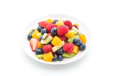 karışık taze meyve (çilek, ahududu, yaban mersini, kivi, mang