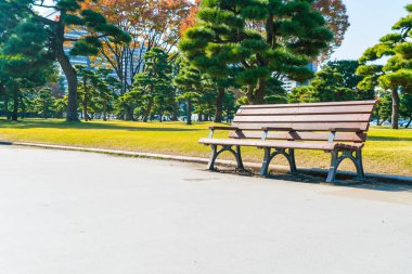 Sonbahar parkında tezgah.