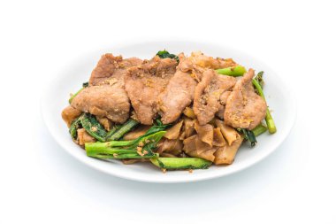 soya sosu ve domuz kızarmış noodle 