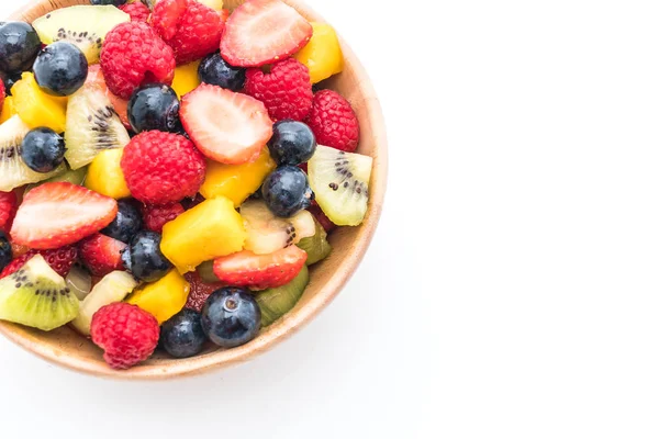 Blandad färsk frukt (jordgubbar, hallon, blåbär, kiwi, mang — Stockfoto