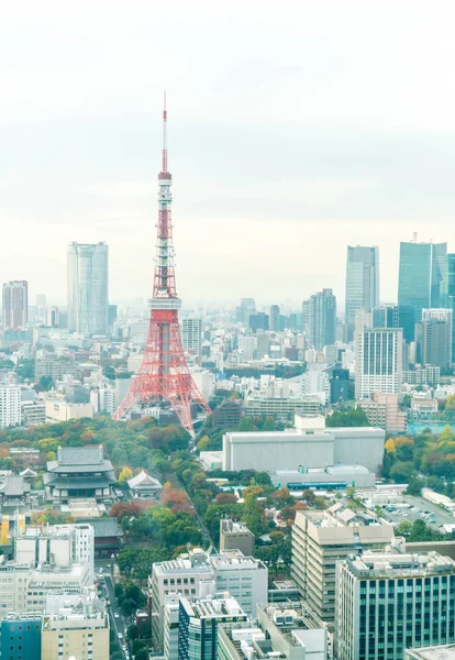 De skyline van de stad van Tokyo in de schemering — Stockfoto