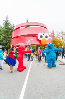 Osaka, Japonya - 21 Kasım 2016: temel tema park konumlar 