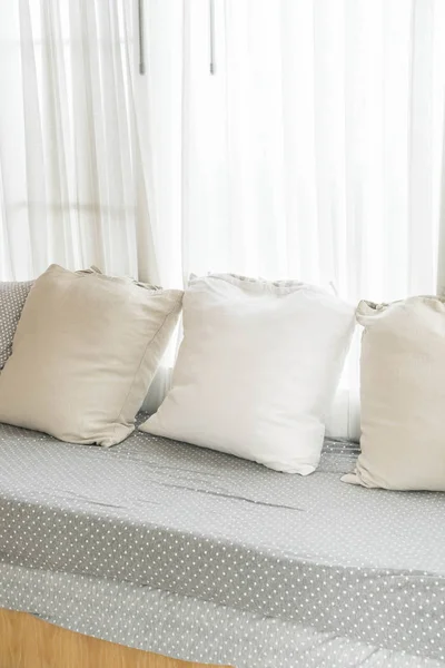 Beautiful pillow on sofa interior decoration — Stock Photo, Image