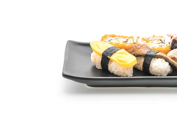 Conjunto de sushi e maki roll — Fotografia de Stock