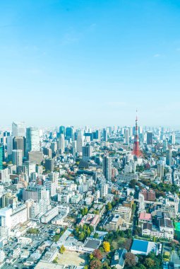 Tokyo şehir manzarası ile Tokyo Tower