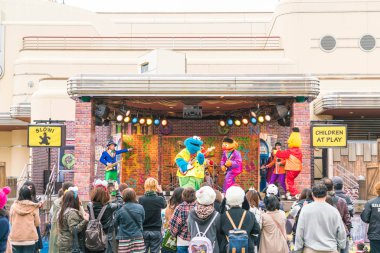 Osaka, Japonya - 21 Kasım 2016: temel tema park konumlar 
