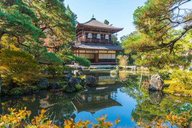 Gümüş Pavilion Ginkakuji Tapınağı'nda güzel mimari