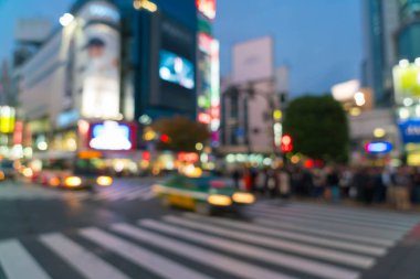 Yaya geçidi Shibuya kasaba, kalabalık insanlar bulanıklık