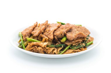 soya sosu ve domuz kızarmış noodle 