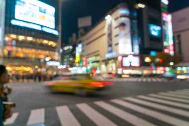 Yaya geçidi Shibuya kasaba, kalabalık insanlar bulanıklık