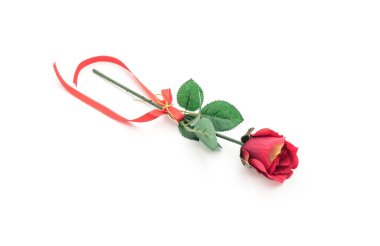 kırmızı plastik gül