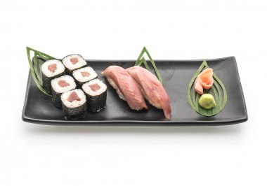  Red snapper nigiri ve maki sushi-Japon gıda tarzı