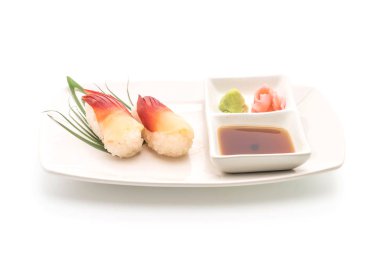 Stimpson surf midye (hokkigai) nigiri suşi - Japon yemekleri s