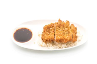 tepesinde pirinç (tonkatsu kızarmış domuz eti)