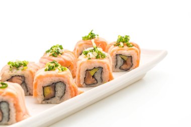 ızgara somon suşi roll - Japon gıda tarzı