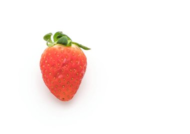 beyaz üzerine taze çilek