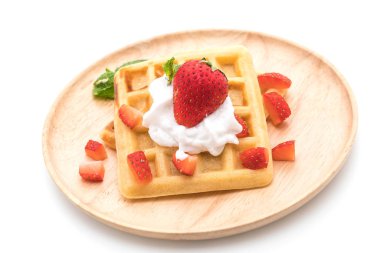 çilek beyaz ile waffle