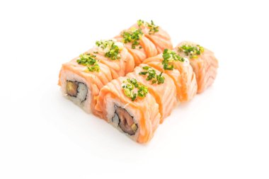 ızgara somon suşi roll - Japon gıda tarzı