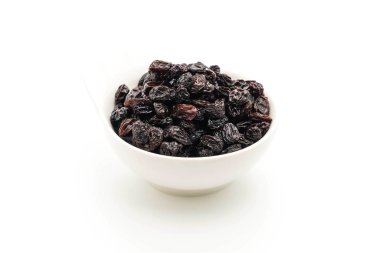 Beyaz üzerine siyah kuru üzüm