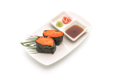 yumurta karides nigiri suşi - Japon gıda tarzı
