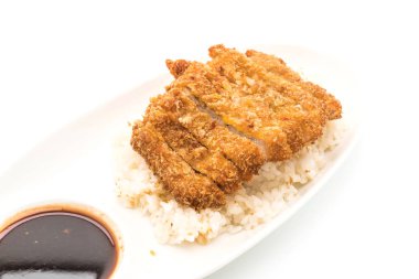 tepesinde pirinç (tonkatsu kızarmış domuz eti)