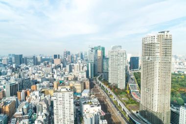 Tokyo şehir manzarası alacakaranlıkta