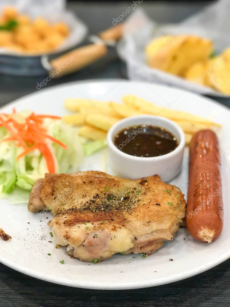 chicken and sausage steak 