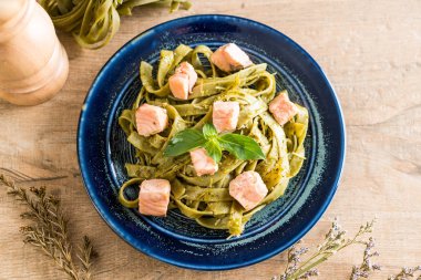 ıspanak fettuccine somon ile