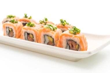 ızgara somon suşi roll - Japon gıda tarzı