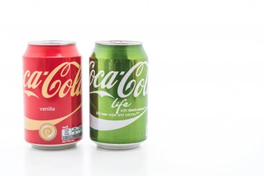Bangkok, Tayland - 4 Nisan 2017: Coca Cola vanilya ve Coca Co