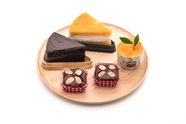 kek, turuncu fincan kek, altın konu pasta ve çikolata Şip Şak