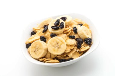 muz, Kuru üzüm ve kahvaltıda süt ile tahıl