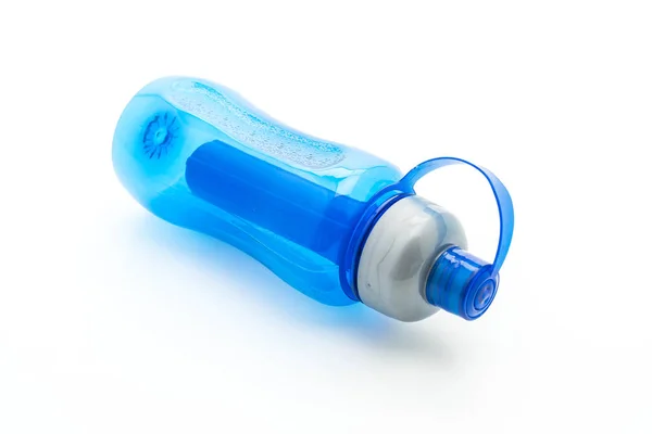 Mavi plastik su şişesi veya kantin — Stok fotoğraf