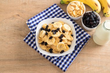 muz, Kuru üzüm ve süt ile tahıl 