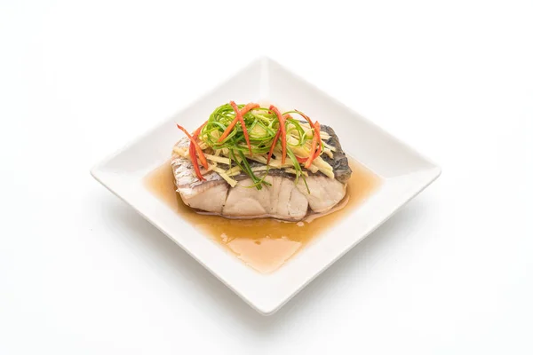 Snapper pește aburit cu sos de soia — Fotografie, imagine de stoc